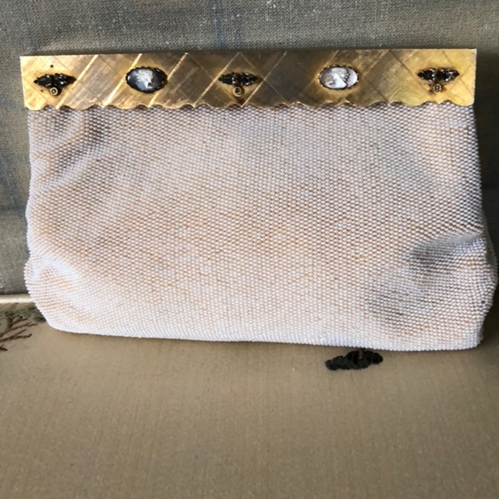 Vintage Beaded Evening Bag with Gold Tone Clasp